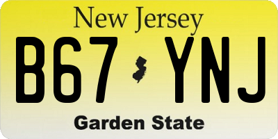 NJ license plate B67YNJ