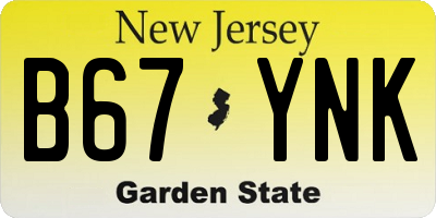 NJ license plate B67YNK