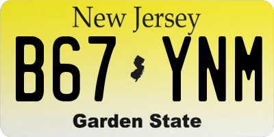 NJ license plate B67YNM