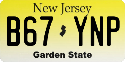 NJ license plate B67YNP