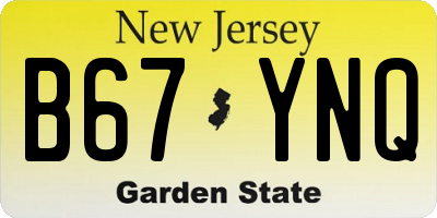 NJ license plate B67YNQ