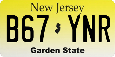 NJ license plate B67YNR