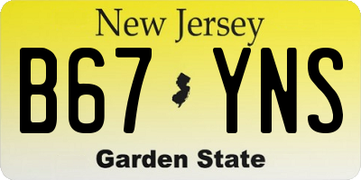 NJ license plate B67YNS