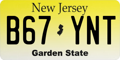 NJ license plate B67YNT
