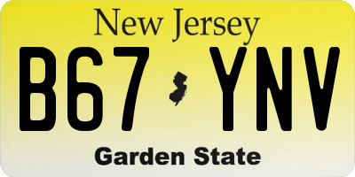 NJ license plate B67YNV