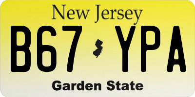 NJ license plate B67YPA