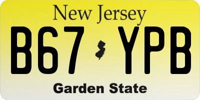 NJ license plate B67YPB