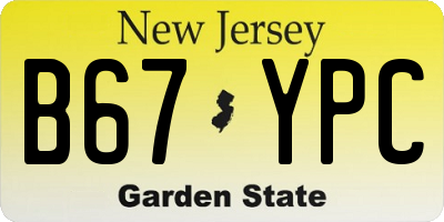 NJ license plate B67YPC