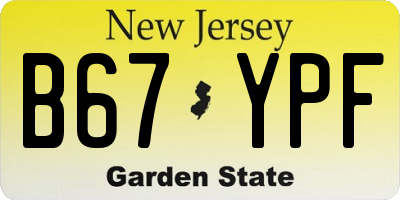 NJ license plate B67YPF