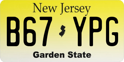 NJ license plate B67YPG