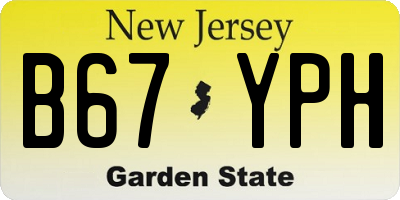 NJ license plate B67YPH