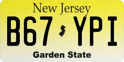 NJ license plate B67YPI