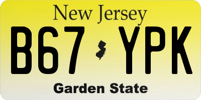 NJ license plate B67YPK