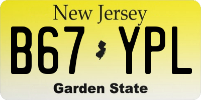 NJ license plate B67YPL
