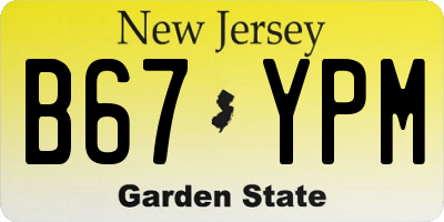 NJ license plate B67YPM
