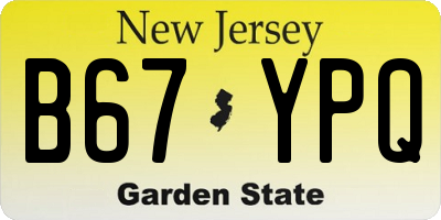 NJ license plate B67YPQ