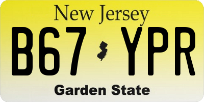 NJ license plate B67YPR