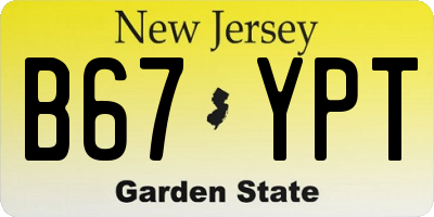 NJ license plate B67YPT
