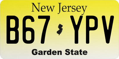 NJ license plate B67YPV