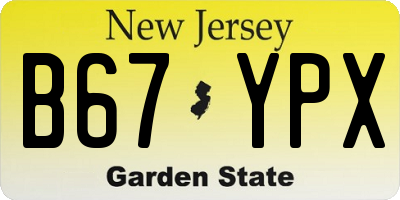 NJ license plate B67YPX