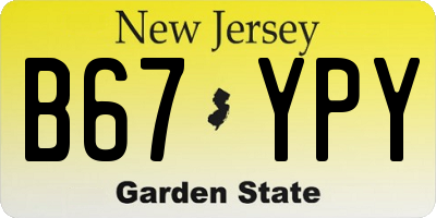 NJ license plate B67YPY