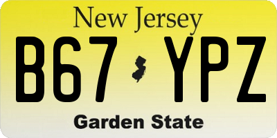 NJ license plate B67YPZ