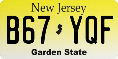 NJ license plate B67YQF