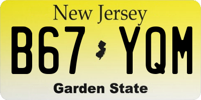 NJ license plate B67YQM