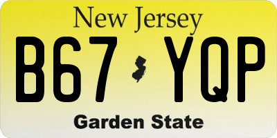 NJ license plate B67YQP