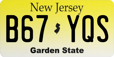 NJ license plate B67YQS