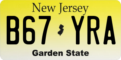 NJ license plate B67YRA