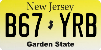NJ license plate B67YRB
