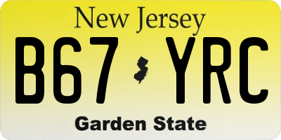 NJ license plate B67YRC