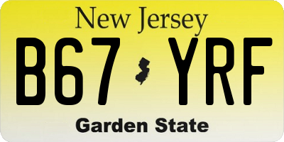 NJ license plate B67YRF