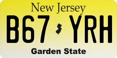 NJ license plate B67YRH