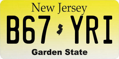 NJ license plate B67YRI