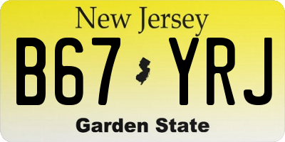 NJ license plate B67YRJ