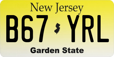 NJ license plate B67YRL