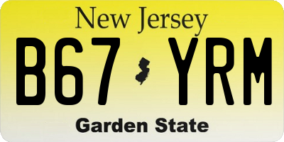 NJ license plate B67YRM