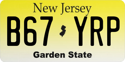 NJ license plate B67YRP