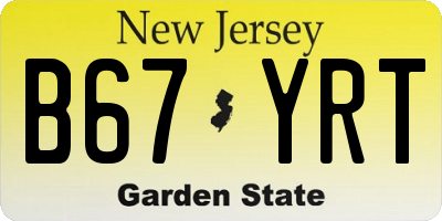 NJ license plate B67YRT
