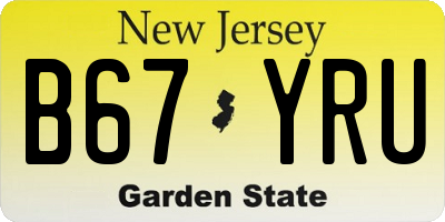 NJ license plate B67YRU