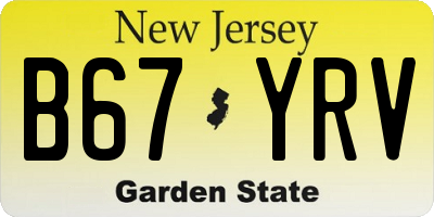 NJ license plate B67YRV