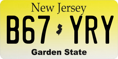 NJ license plate B67YRY