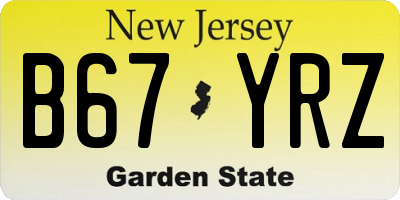 NJ license plate B67YRZ