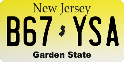 NJ license plate B67YSA