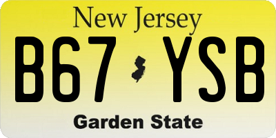 NJ license plate B67YSB