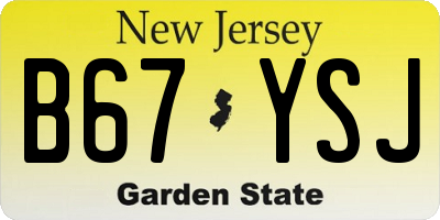 NJ license plate B67YSJ