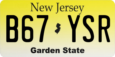 NJ license plate B67YSR
