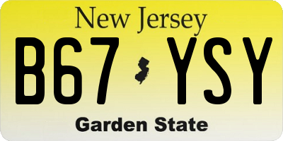 NJ license plate B67YSY